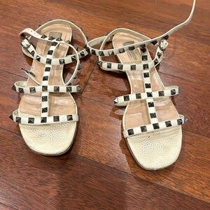 White Valentino study strap sandal